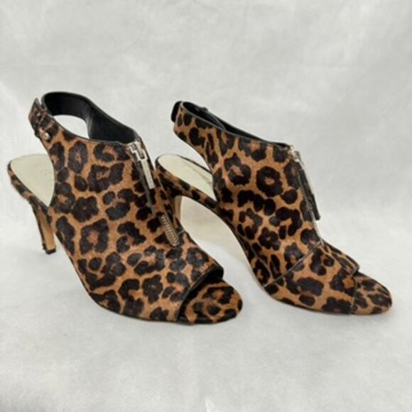 1. State Whiskey Multi Leopard Haircalf Peep Toe Shoe Heel Women 8.5M Heel 4" - Picture 3 of 5